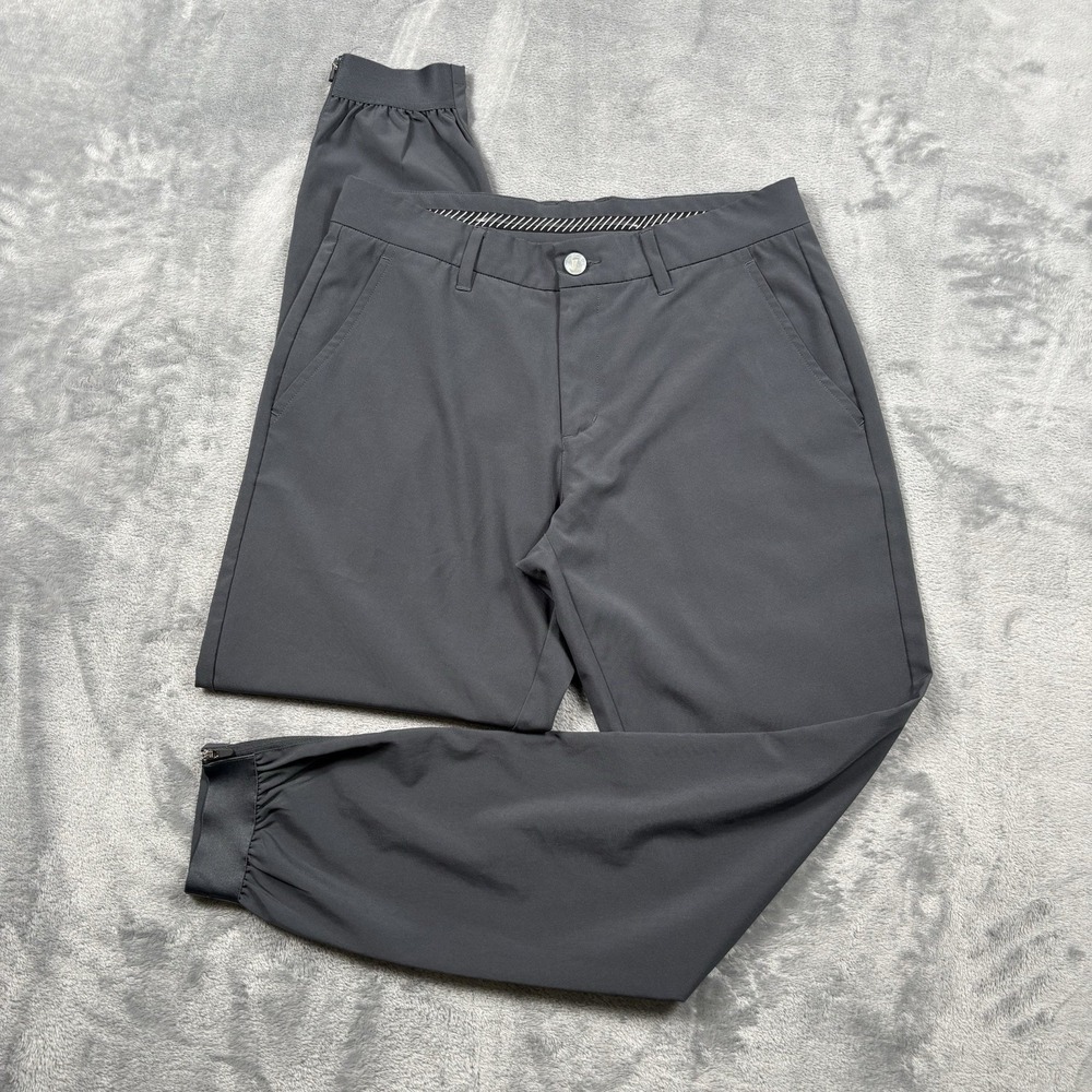 Primo Golf Jogger Men 31 Regular Charcoal Performance Stretch Ankle Zipper Chino
